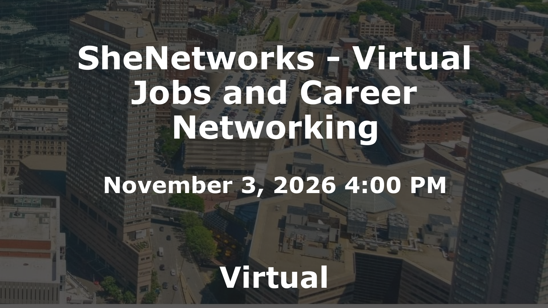 SheNetworks - Virtual Jobs and Career Networking event image